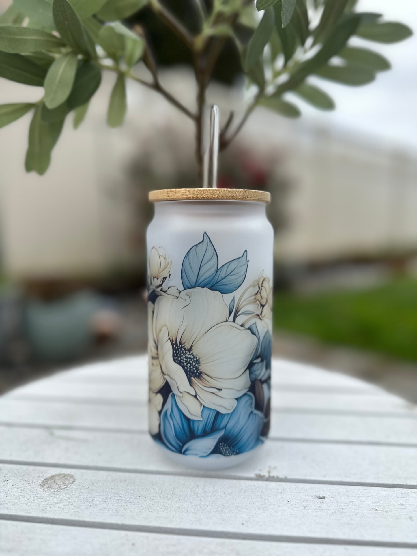 18oz Frosted Glass Can