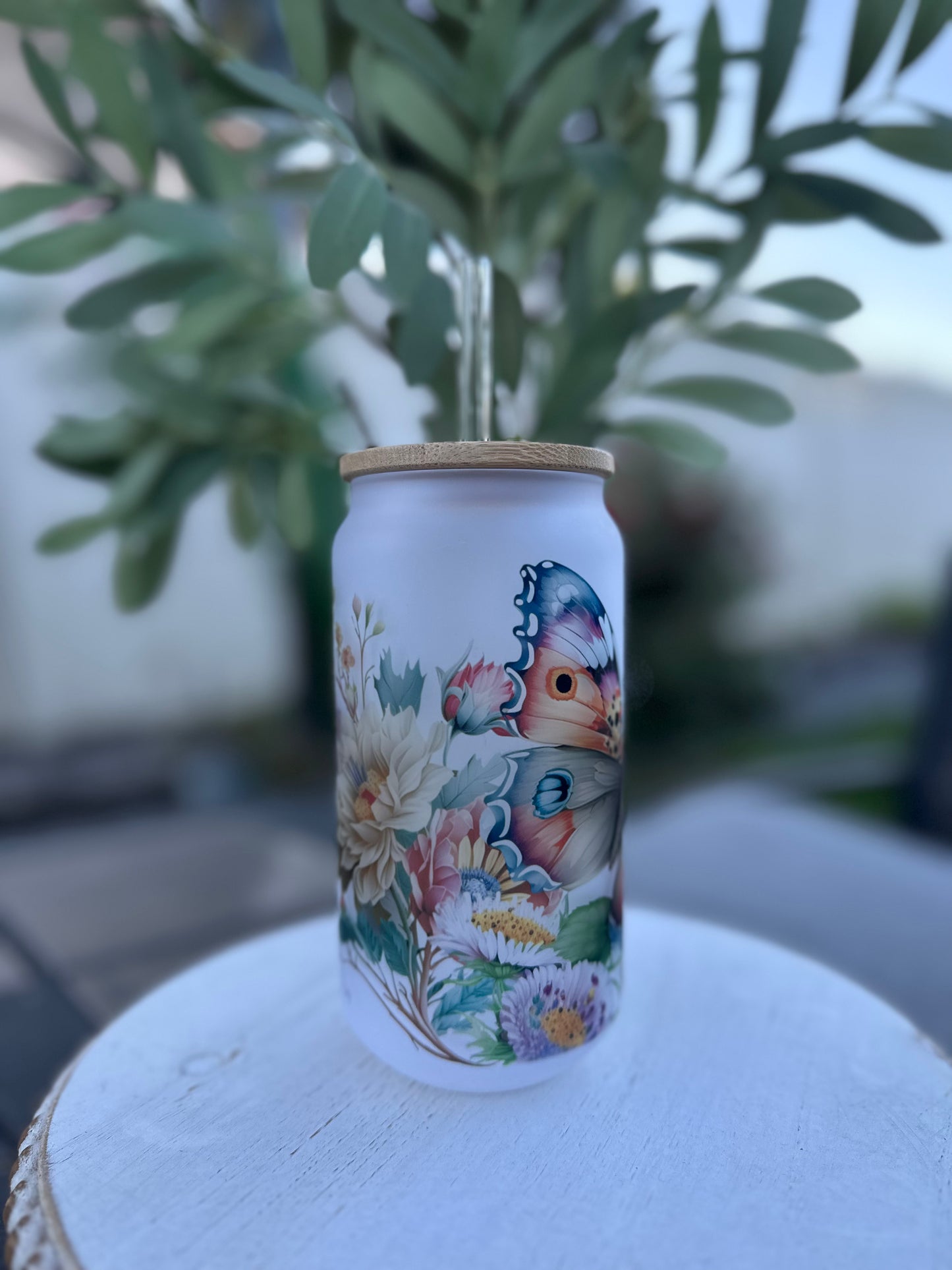 18oz Frosted Glass Can