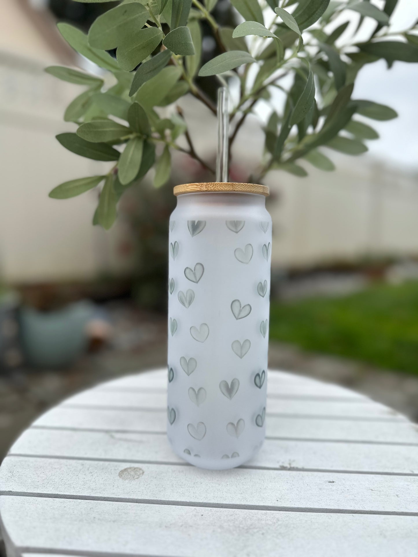25oz Frosted Glass Can