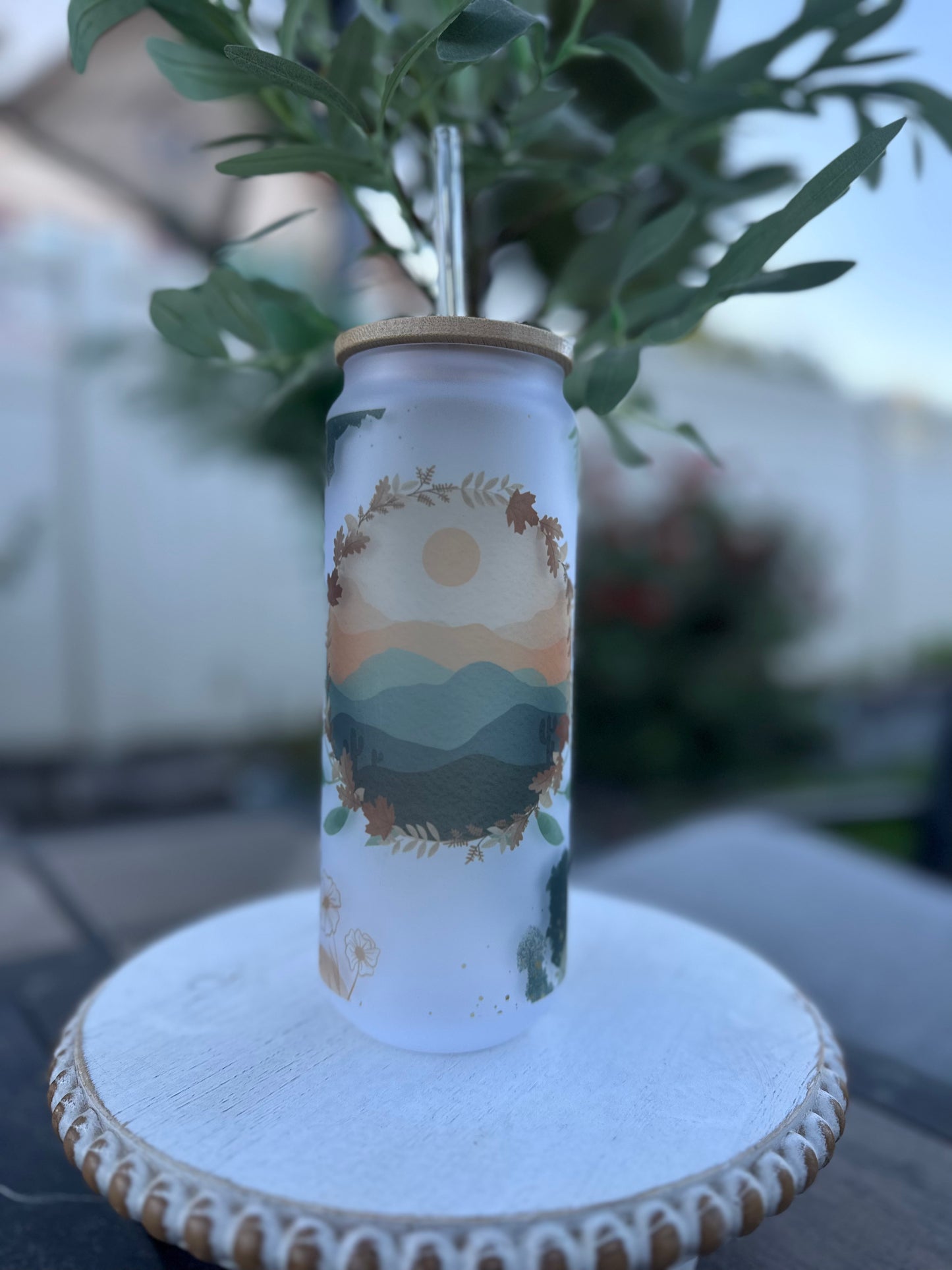 25oz Frosted Glass Can