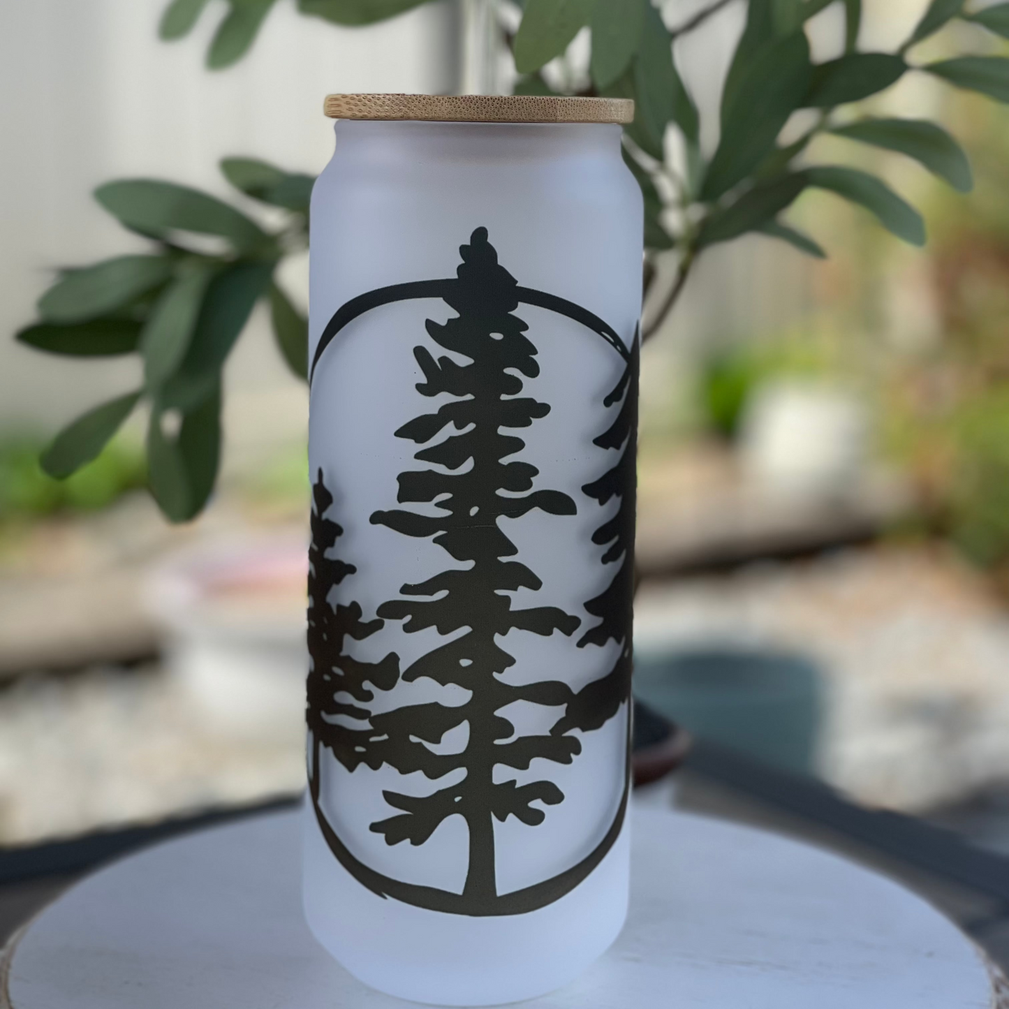 25oz Frosted Glass Can