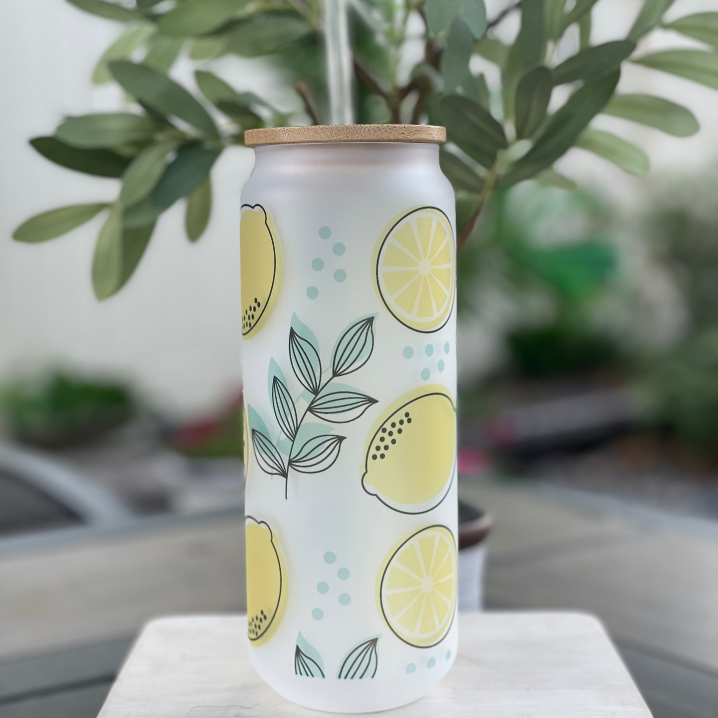 25oz Frosted Glass Can