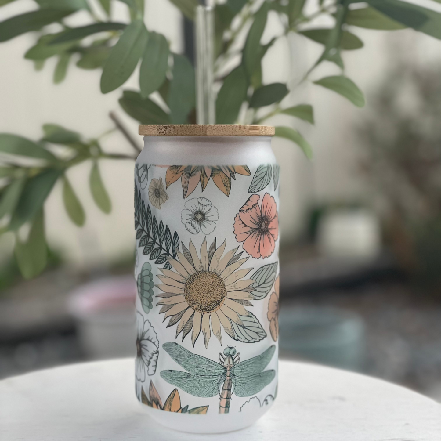 18oz Frosted Glass Can