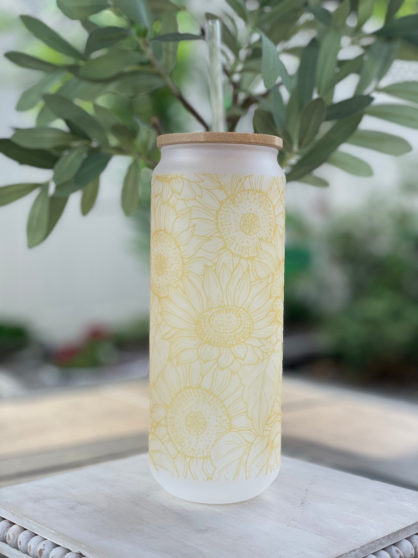 25oz Frosted Glass Can