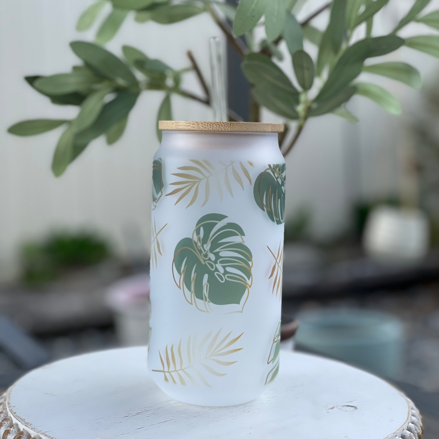18oz Frosted Glass Can