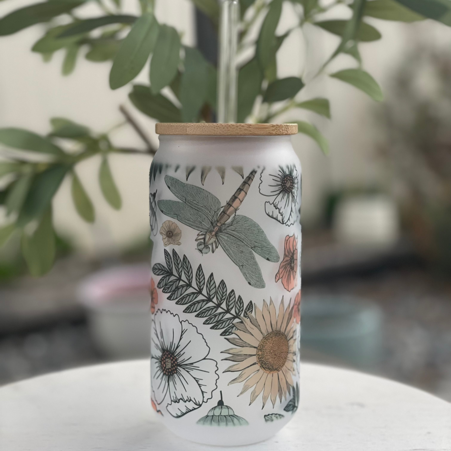 18oz Frosted Glass Can