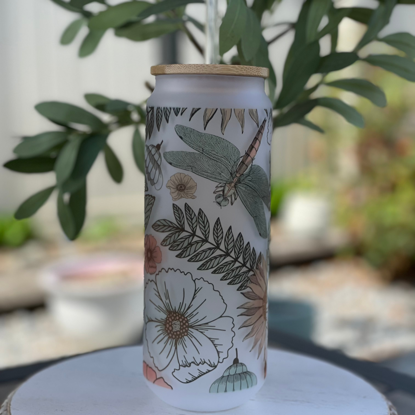 25oz Frosted Glass Can