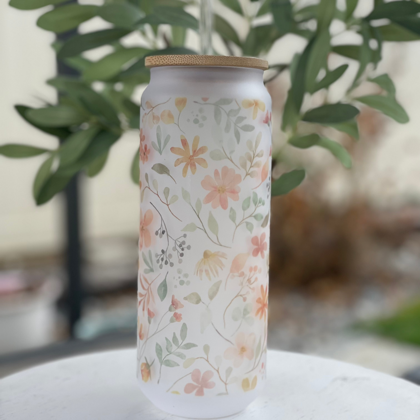 25oz Frosted Glass Can