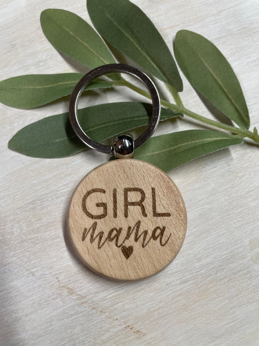 Wood engraved keychain