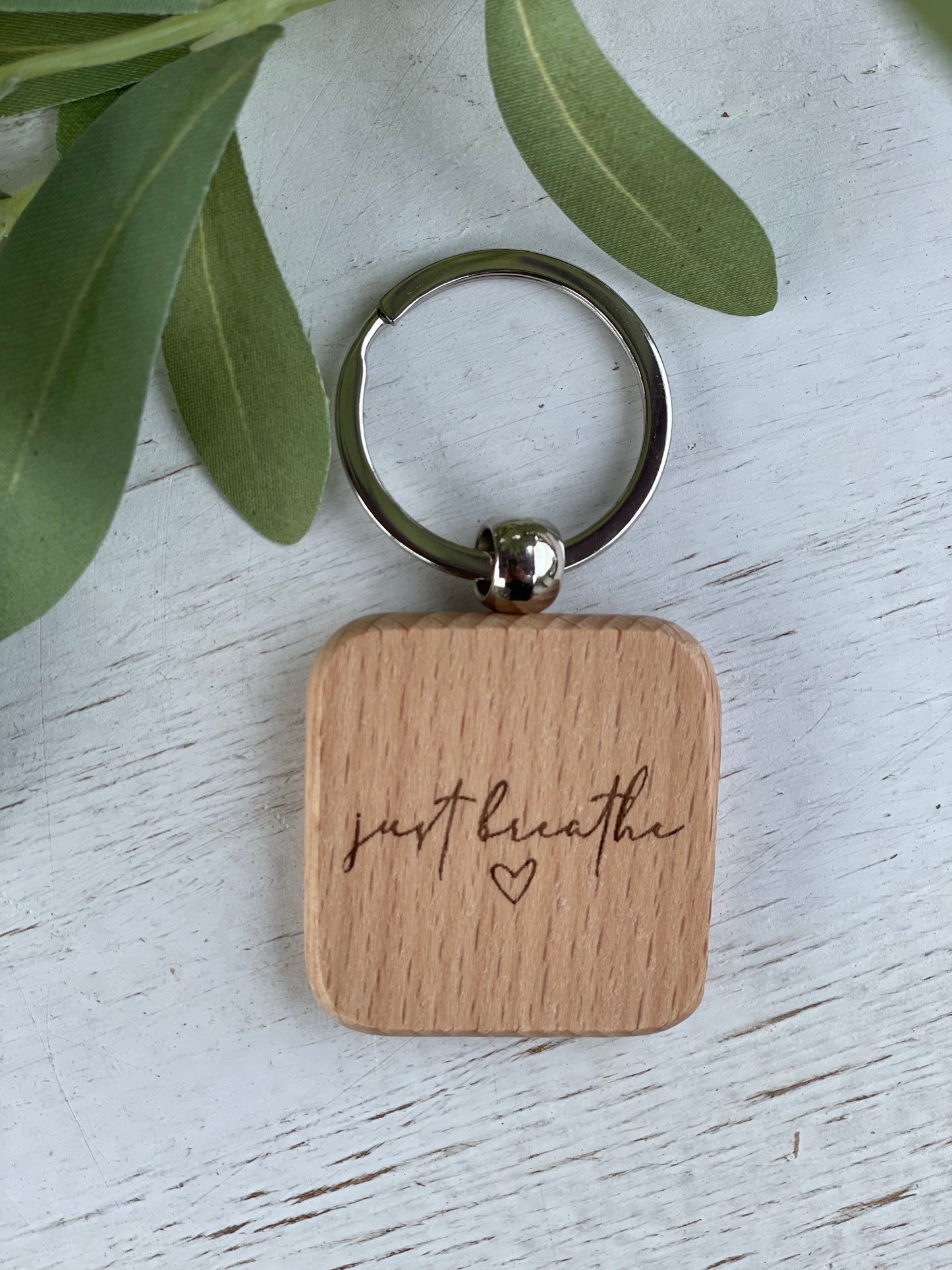 Wood Engraved Keychain